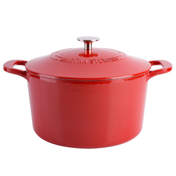 Martha Stewart Gatwick 7 Quarts qt. NonStick Enameled Cast Iron Round